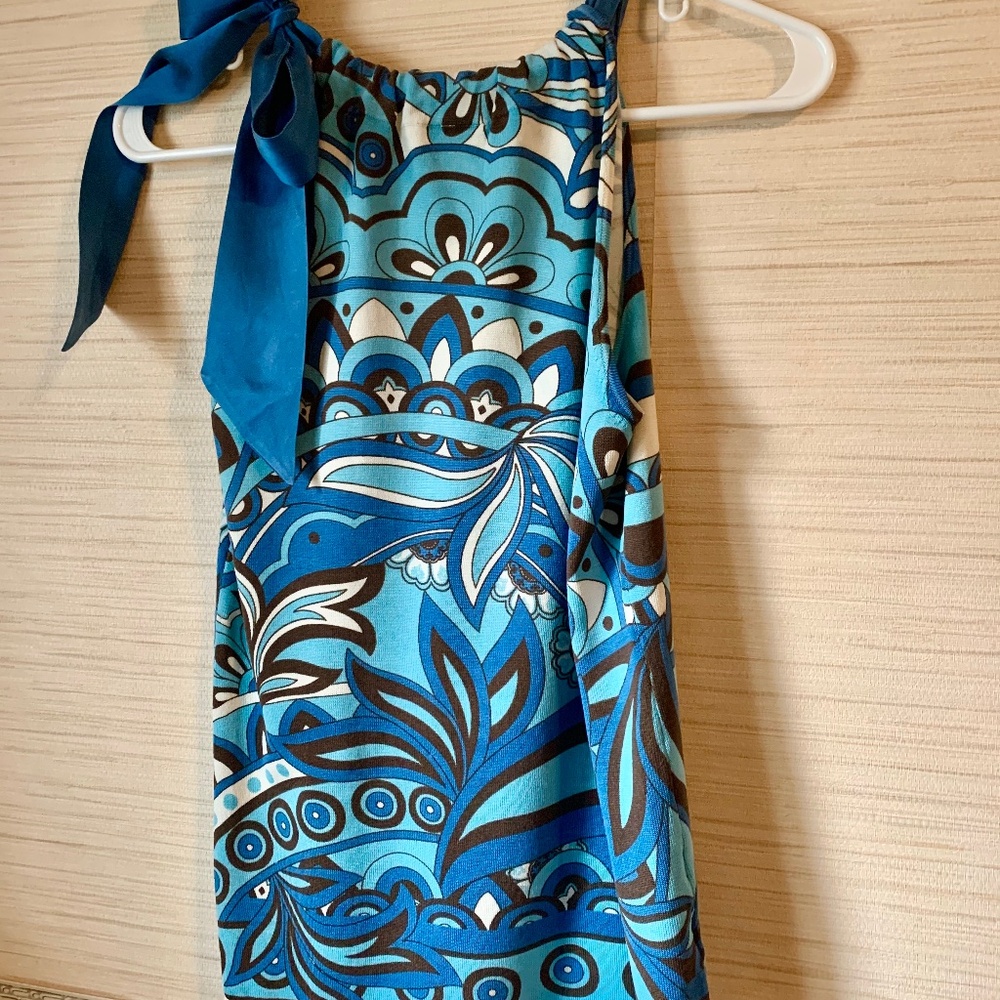 Ann Taylor Sleeveless Silk Top with Gorgeous Bow Size Small Halter Style